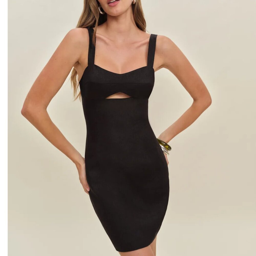 ✨ SALE✨ Reformation Belma Linen Mini Dress Black Noir Vacation Party Causal
